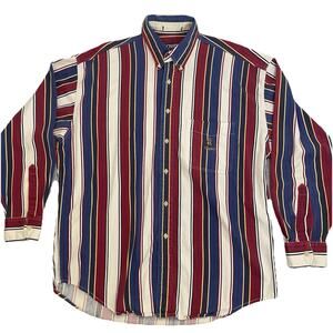 Vintage Chaps Ralph Lauren Long-sleeve Vertical Striped Men’s Shirt Size Large